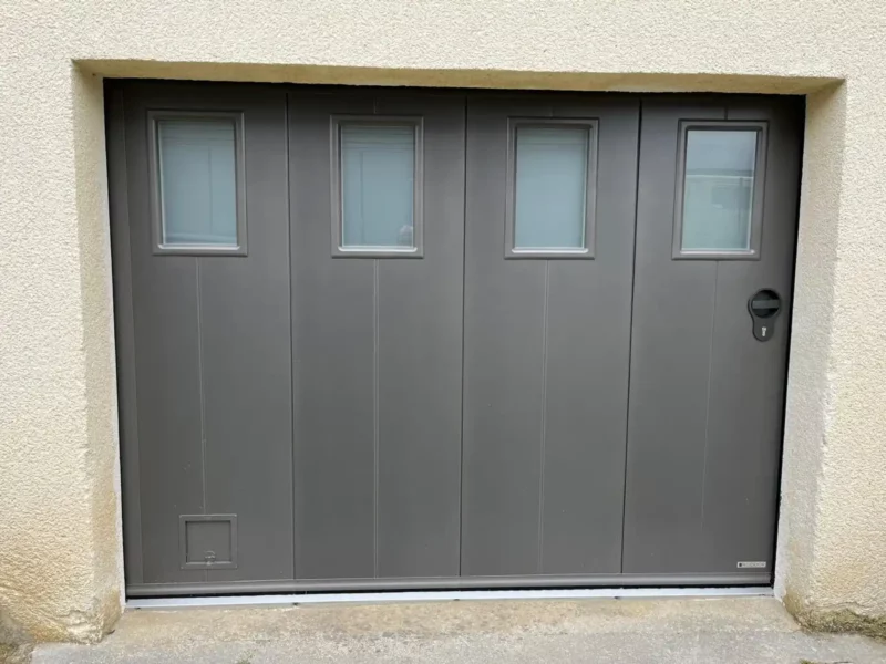 Porte de garage aluminium gris lannion