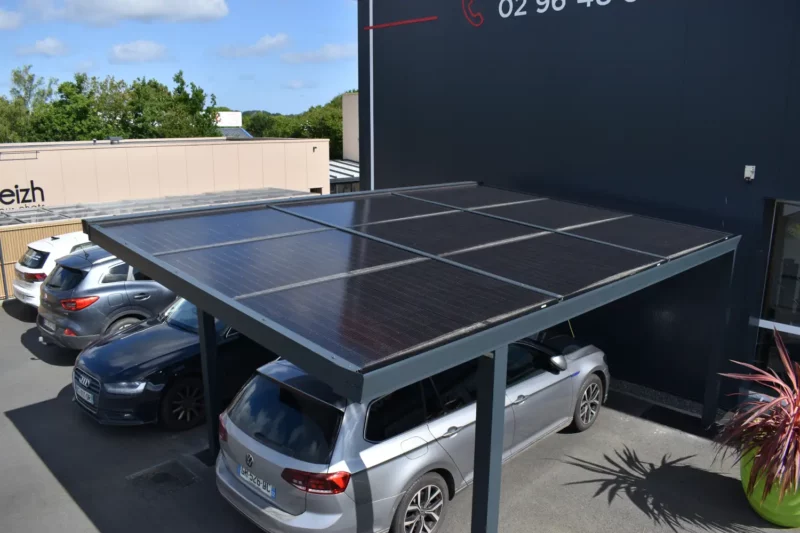 carport solaire photovoltaïque menuiserie le goffic